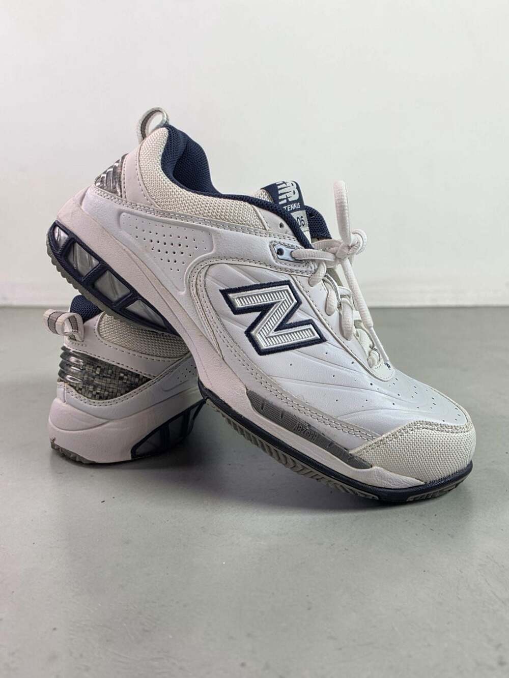 New Balance 806 V1 Men's Tennis Shoes, White and Navy